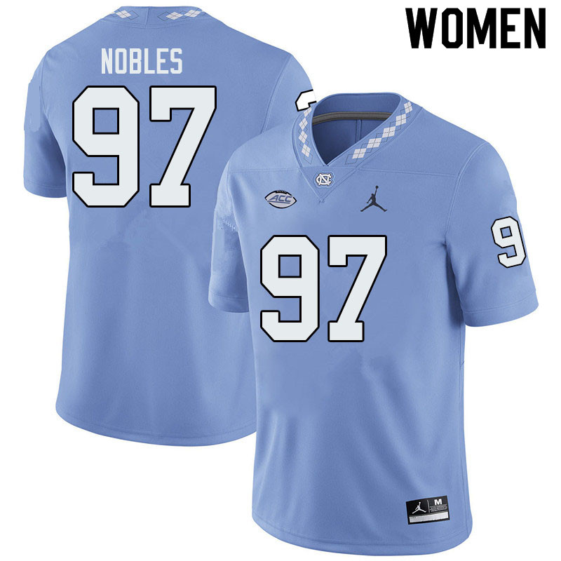Jordan Brand Women #97 Alex Nobles North Carolina Tar Heels College Football Jerseys Sale-Blue
